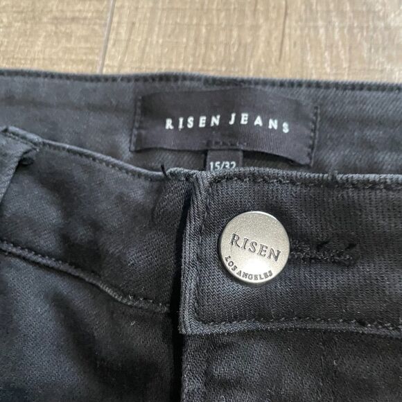 NWT Risen Los Angeles Black Relaxed Distressed Denim Jeans Women Size 15/32 Y2K - Picture 8 of 16